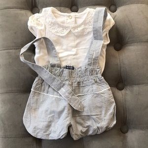 Cute Baby Set White Lace Collar & Shorts size 3 M